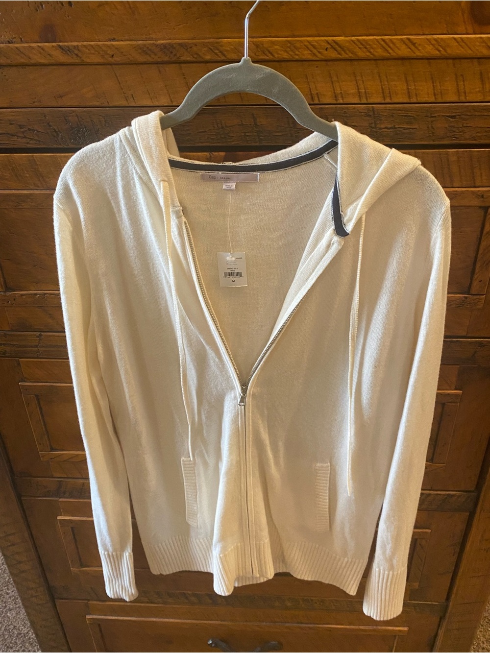 GAP cream colored full zipper hoodie